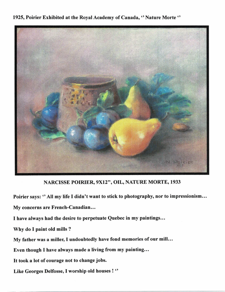 POIRIER NARCISSE, 1883-1984 (ÉBAM / MN / AJ / MBAM / RCA / AAM / PEINTRE DE LA MONTÉE SAINT-MICHEL) - Galerie2000
