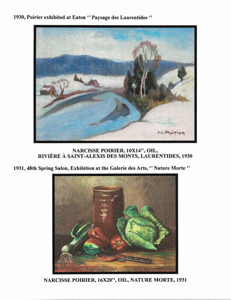 POIRIER NARCISSE, 1883-1984 (ÉBAM / MN / AJ / MBAM / RCA / AAM / PEINTRE DE LA MONTÉE SAINT-MICHEL) - Galerie2000