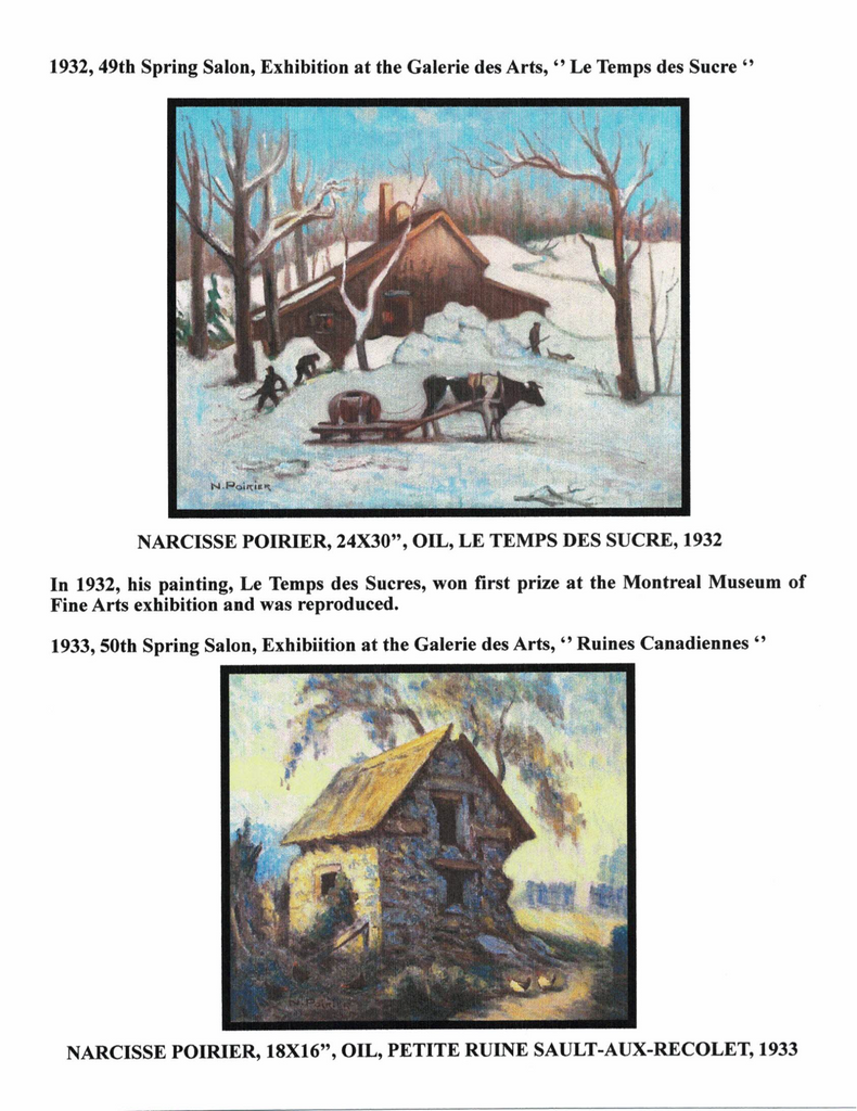 POIRIER NARCISSE, 1883-1984 (ÉBAM / MN / AJ / MBAM / RCA / AAM / PEINTRE DE LA MONTÉE SAINT-MICHEL) - Galerie2000