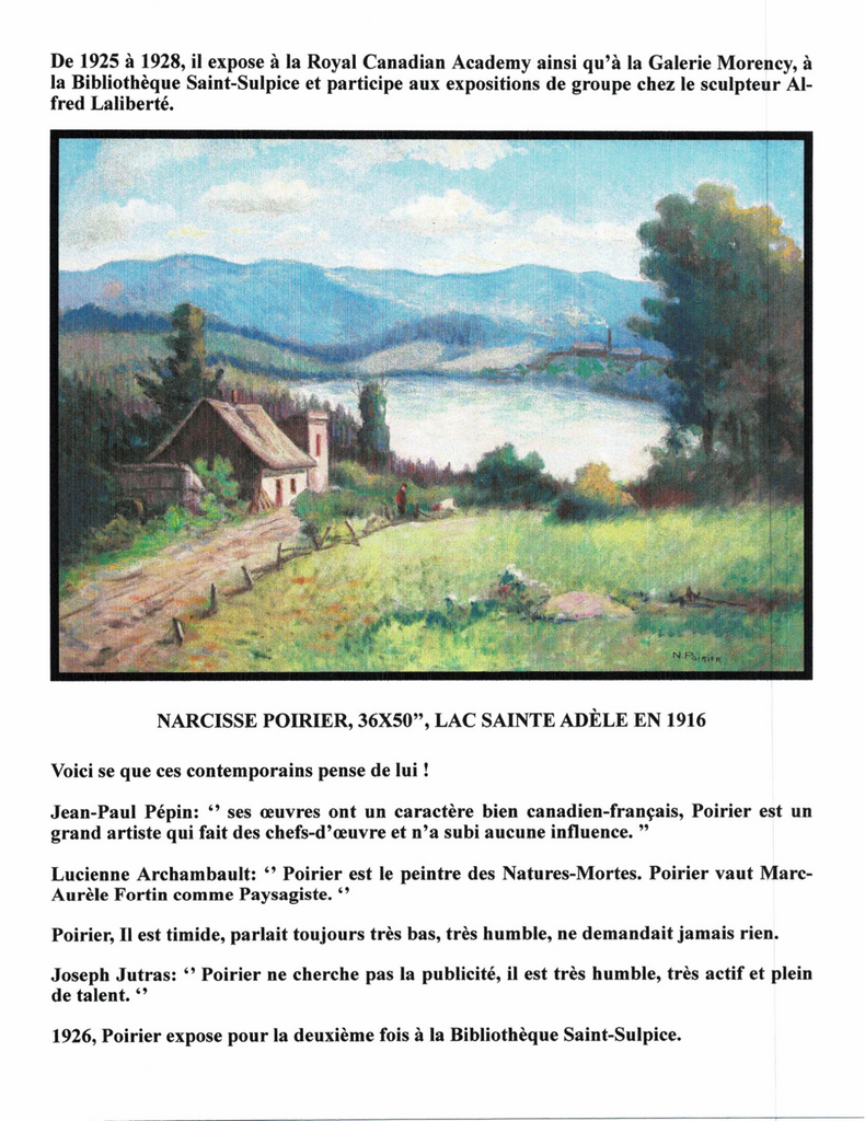 POIRIER NARCISSE, 1883-1984 (ÉBAM / MN / AJ / MBAM / RCA / AAM / PEINTRE DE LA MONTÉE SAINT-MICHEL) - Galerie2000
