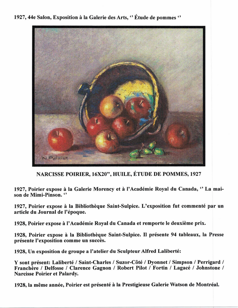 POIRIER NARCISSE, 1883-1984 (ÉBAM / MN / AJ / MBAM / RCA / AAM / PEINTRE DE LA MONTÉE SAINT-MICHEL) - Galerie2000