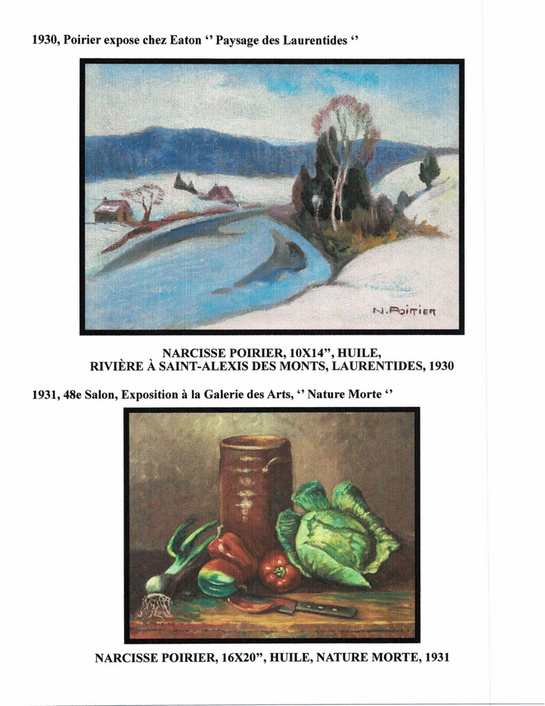 POIRIER NARCISSE, 1883-1984 (ÉBAM / MN / AJ / MBAM / RCA / AAM / PEINTRE DE LA MONTÉE SAINT-MICHEL) - Galerie2000