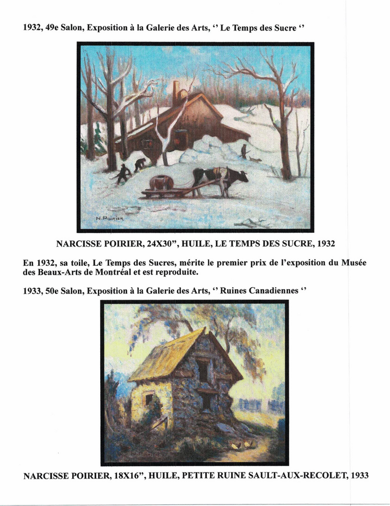 POIRIER NARCISSE, 1883-1984 (ÉBAM / MN / AJ / MBAM / RCA / AAM / PEINTRE DE LA MONTÉE SAINT-MICHEL) - Galerie2000