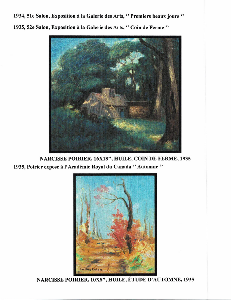 POIRIER NARCISSE, 1883-1984 (ÉBAM / MN / AJ / MBAM / RCA / AAM / PEINTRE DE LA MONTÉE SAINT-MICHEL) - Galerie2000