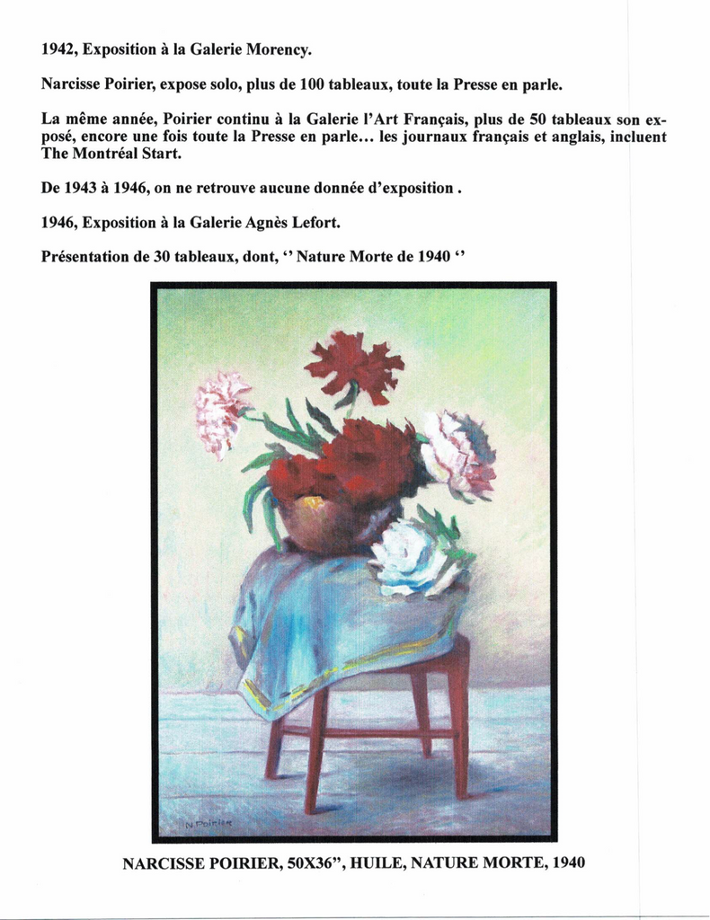 POIRIER NARCISSE, 1883-1984 (ÉBAM / MN / AJ / MBAM / RCA / AAM / PEINTRE DE LA MONTÉE SAINT-MICHEL) - Galerie2000