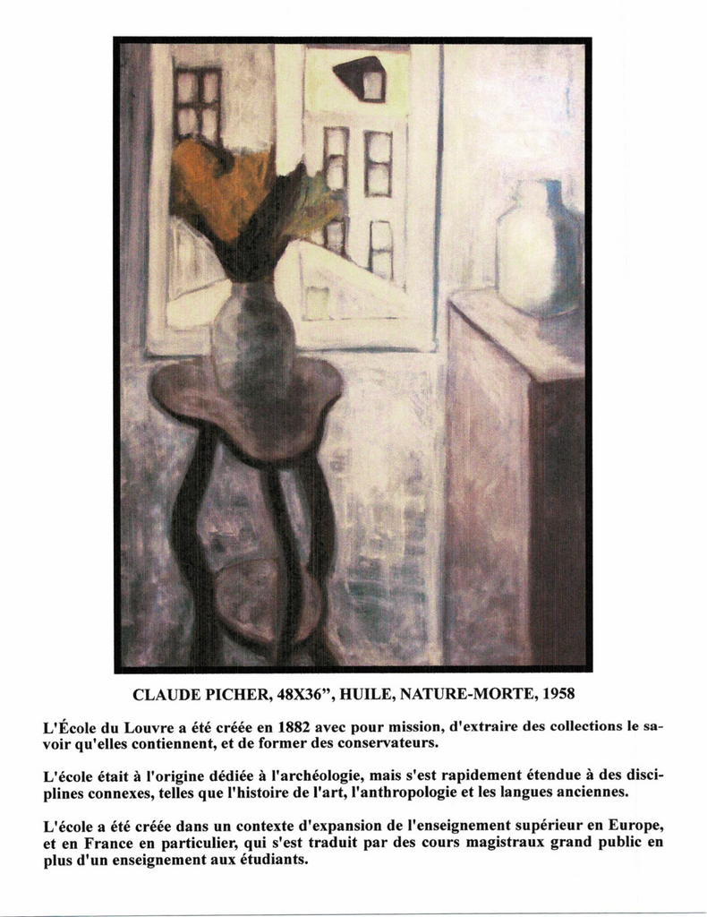 PICHER CLAUDE, 1927-1998 (RCA / ÉBAQ / ÉDL / ÉNSBAP / MBAQ / SAPQ / MBAC / MDQ) - Galerie2000