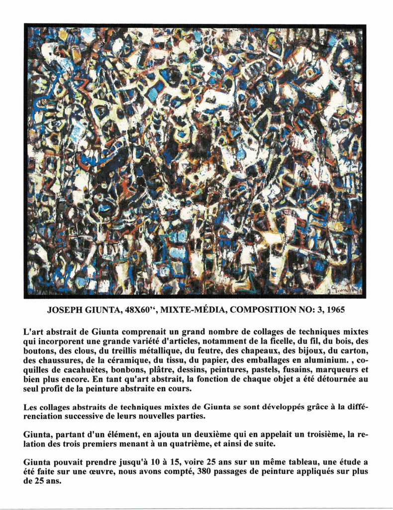 GIUNTA JOSEPH, 1911-2001 (MN / ÉBAM / AAM) - Galerie2000