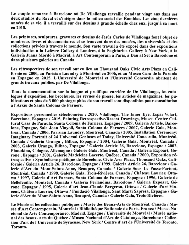 DE VILLALONGA CARLOS JESÙS 1927-2018 (NOQ / UB / ÉBAP) - Galerie2000