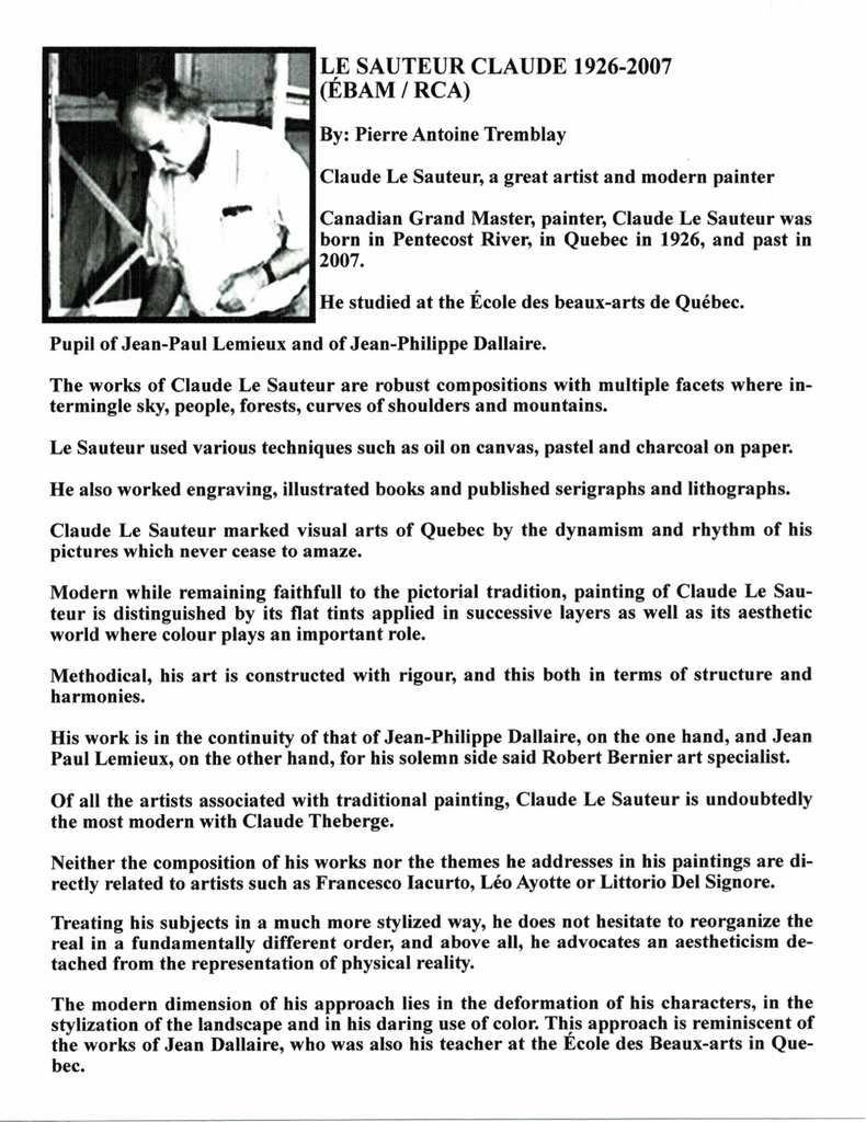 LE SAUTEUR CLAUDE, 1926-2007 (ÉBAM / RCA) - Galerie2000