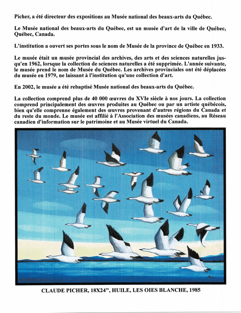 PICHER CLAUDE, 1927-1998 (RCA / ÉBAQ / ÉDL / ÉNSBAP / MBAQ / SAPQ / MBAC / MDQ) - Galerie2000