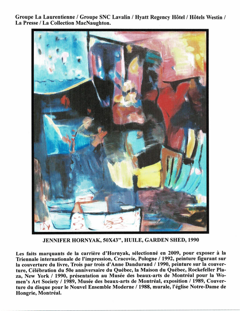 HORNYAK JENNIFER, 1940- (GSA / MBA / McGILL / CSB / ÉBAM / VSC) - Galerie2000