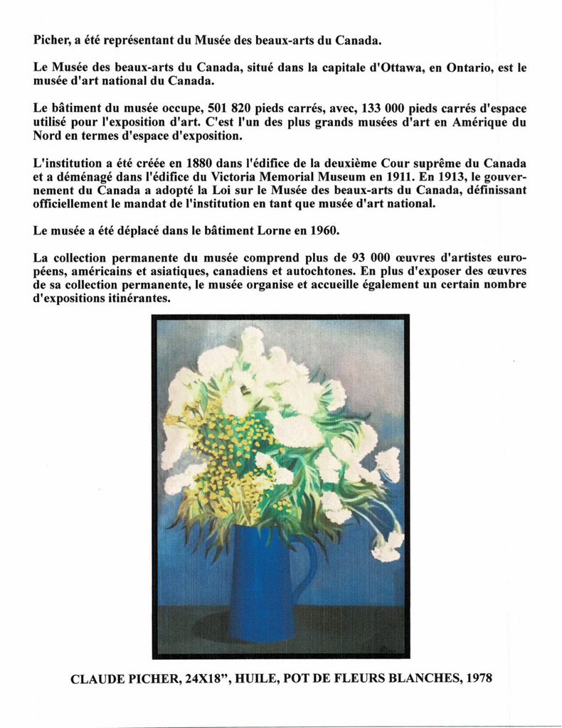 PICHER CLAUDE, 1927-1998 (RCA / ÉBAQ / ÉDL / ÉNSBAP / MBAQ / SAPQ / MBAC / MDQ) - Galerie2000