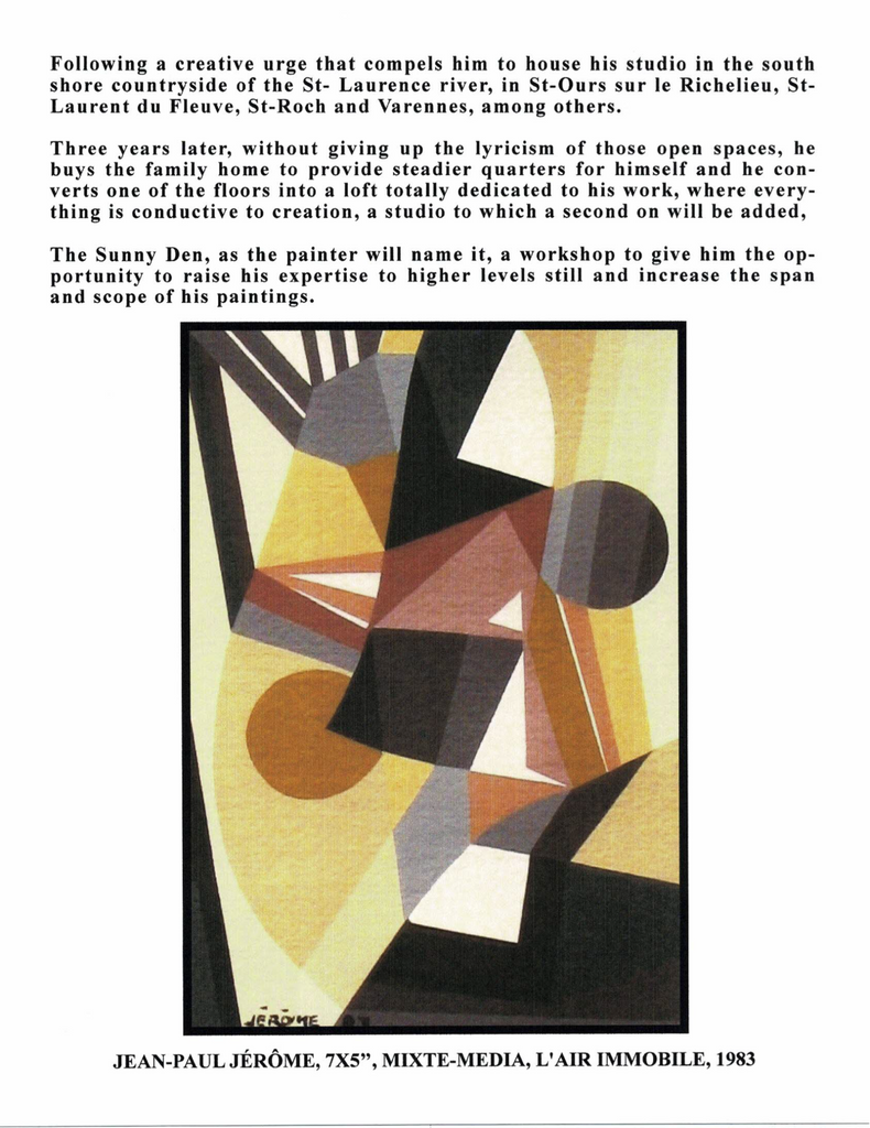 JÉROME JEAN-PAUL 1928-2004 (RCA / MSA / SSB) - Galerie2000