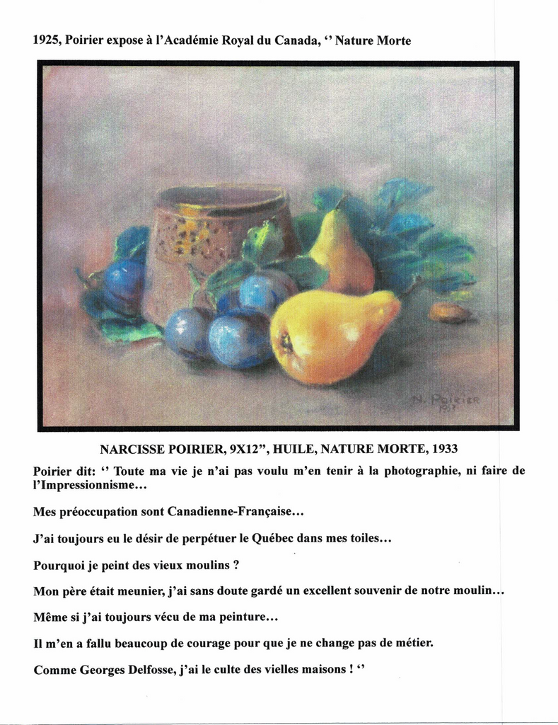 POIRIER NARCISSE, 1883-1984 (ÉBAM / MN / AJ / MBAM / RCA / AAM / PEINTRE DE LA MONTÉE SAINT-MICHEL) - Galerie2000